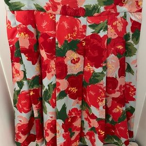 Frances Valentine Printed Pleated Peony Skirt, Size 12 with Dust Bag. EUC
